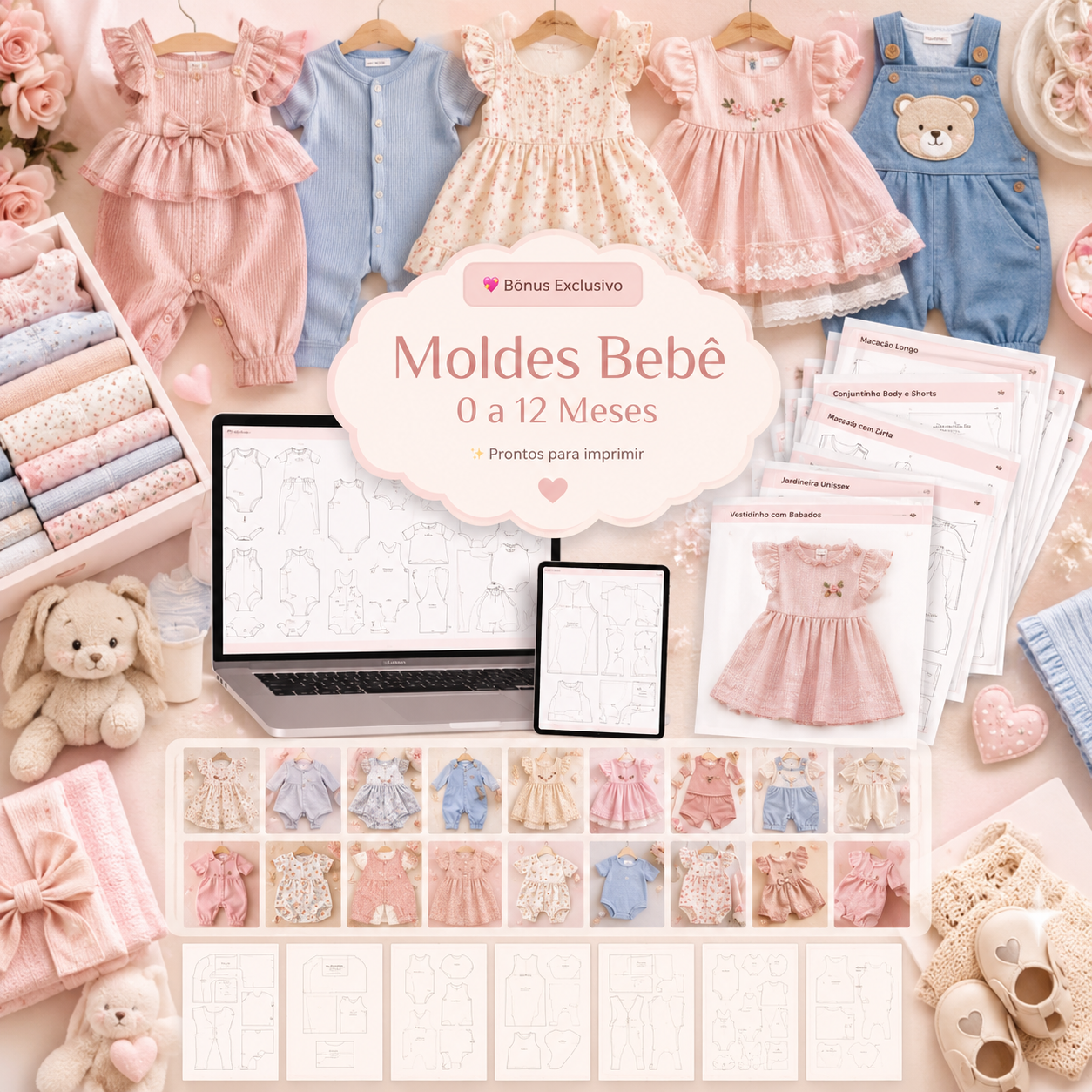 Moldes Bebê 0 a 12 meses